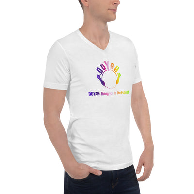 Unisex Short Sleeve V-Neck T-Shirt with Rainbow Duyah